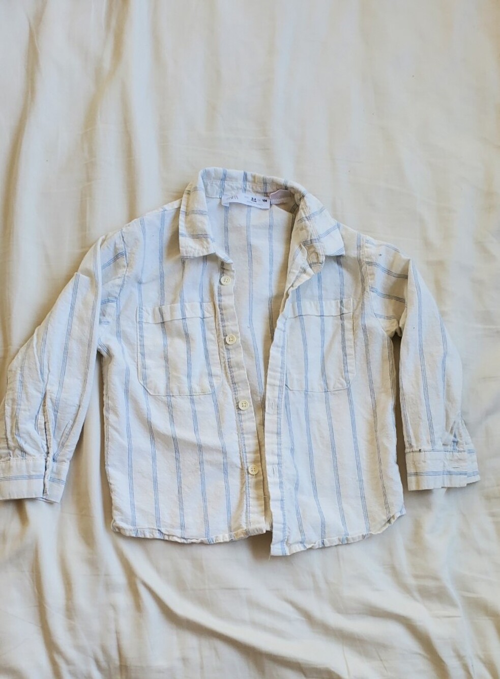 Zara Striped Button Down Long Sleeve Shirt